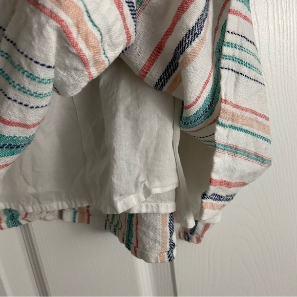 Lane Bryant Square-Neck Striped Top Linen Blend Coastal Beachy Plus Sz 24 - Picture 7 of 12